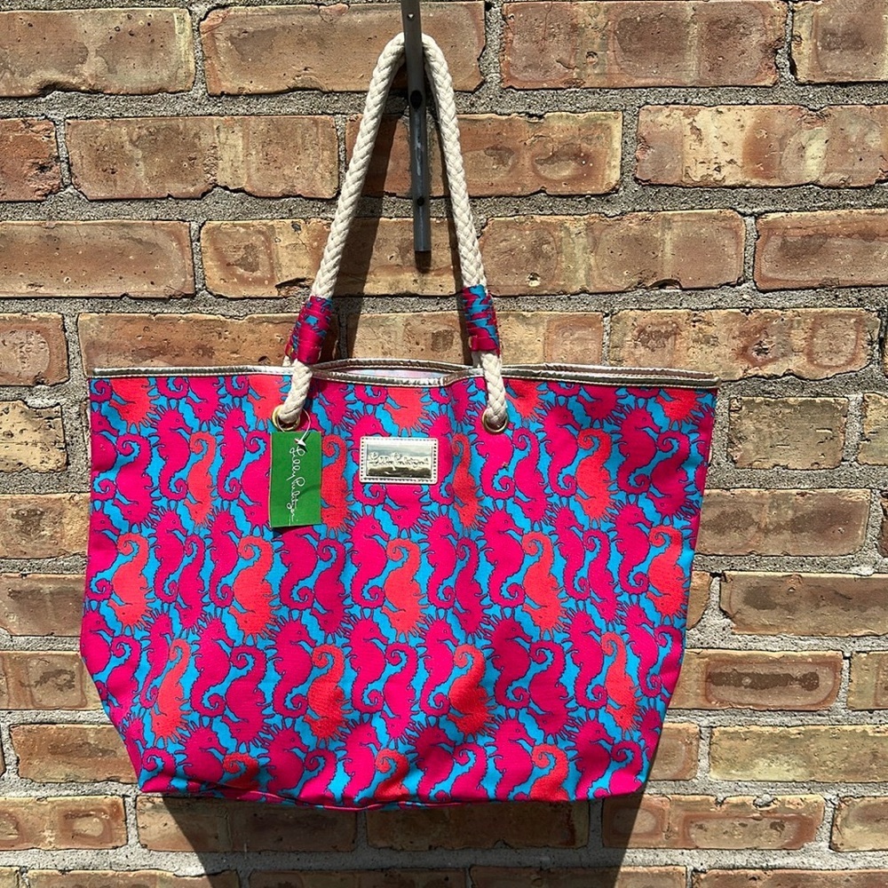 NWT Lilly Pulitzer Pink and Blue Tote Bag